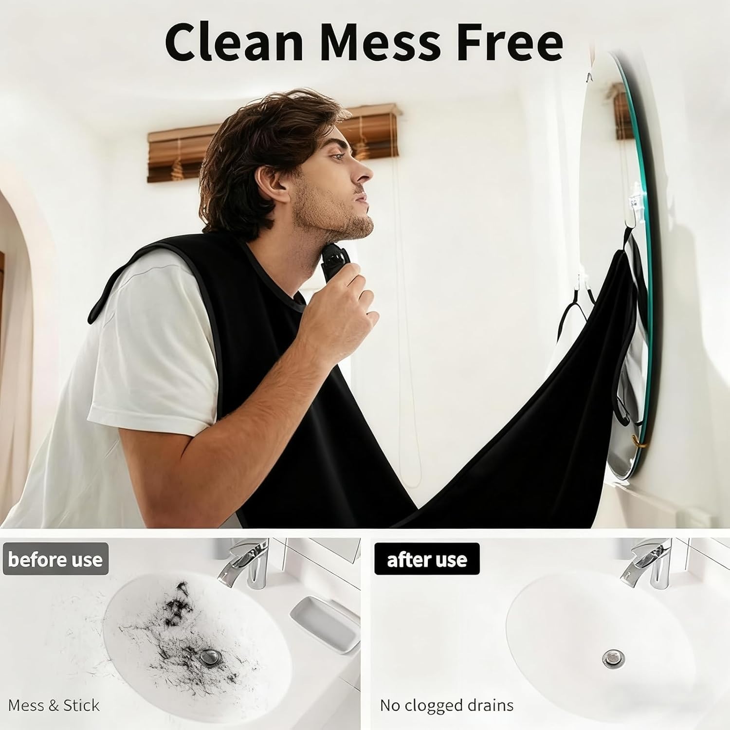 Men'S Grooming & Health Made Simple - Non-Stick Waterproof Grooming Bib, Beard Hair