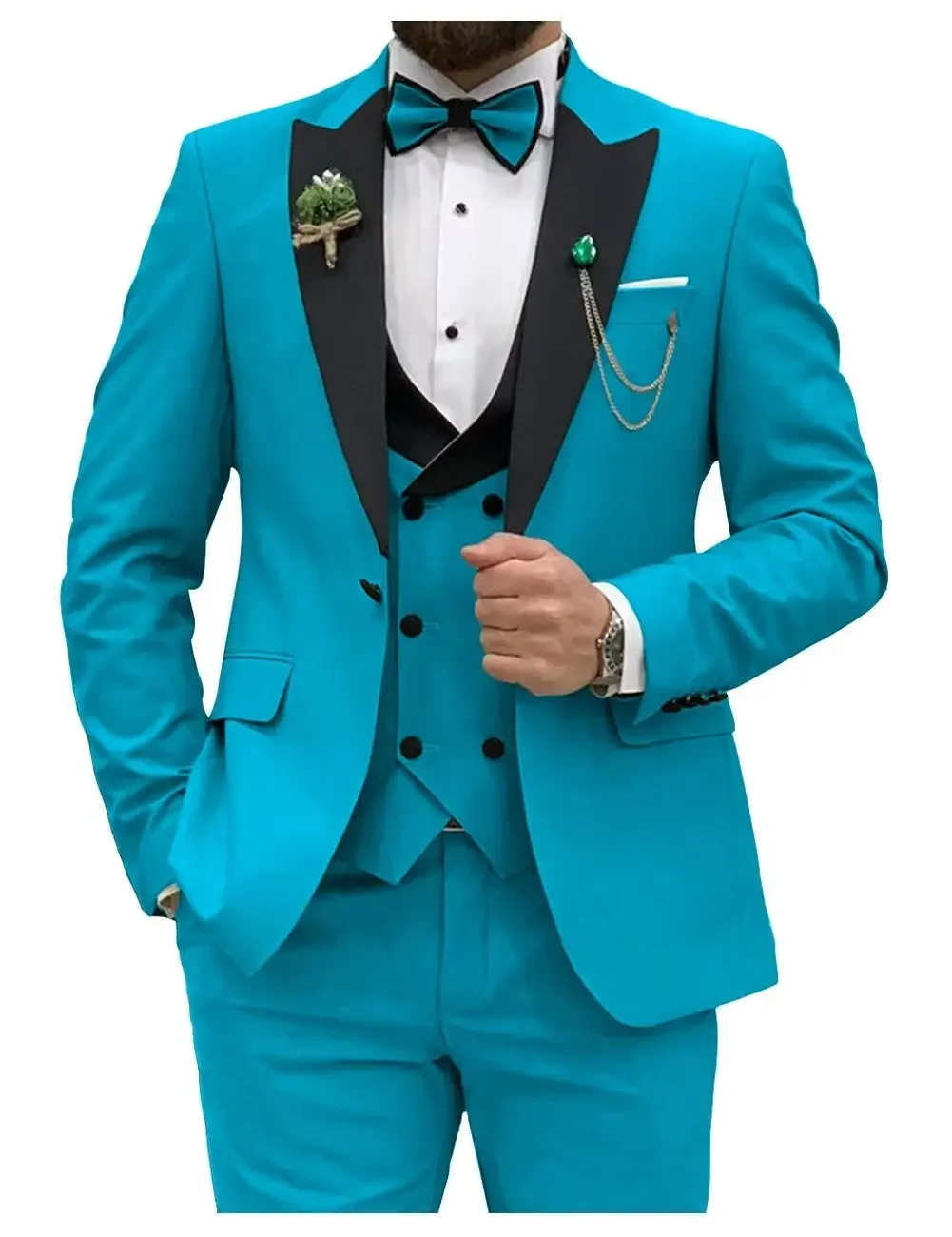 Men'S Grooming Room - Slim Fit Men Suits Double Groom
