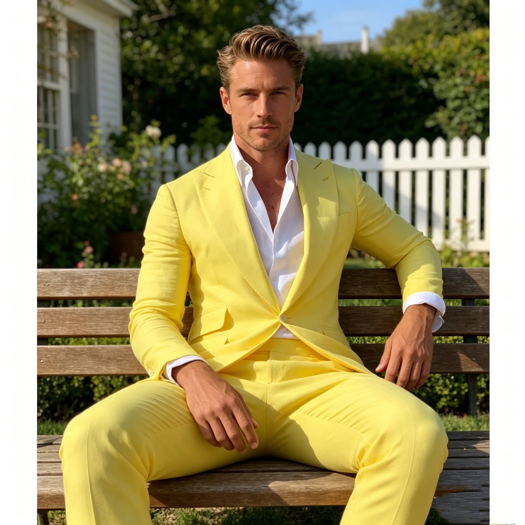 Slim Fit Yellow Men's 2-Piece  – Men'S Grooming Room Bewertung und Preis