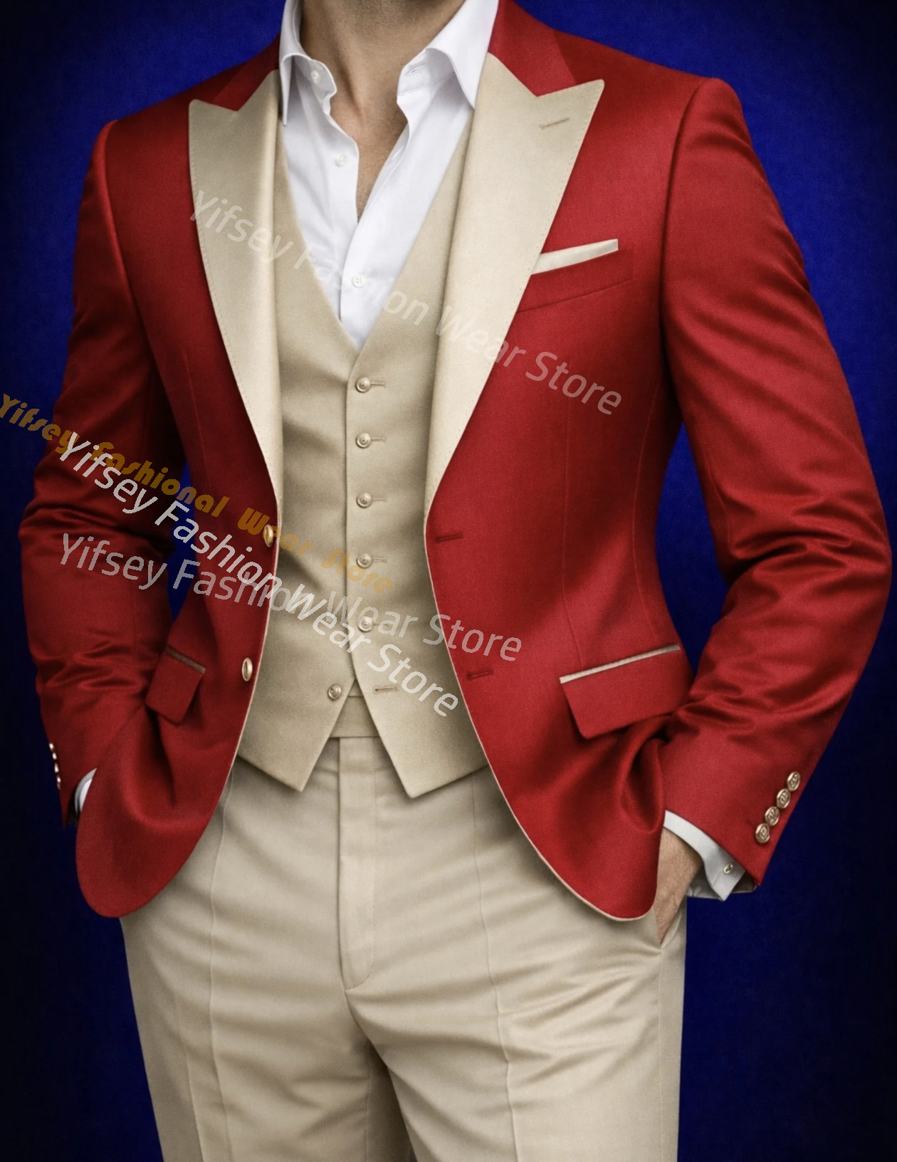 Red Full Men Suit Set Wedding  – Mens Grooming Brand Bewertung und Preis