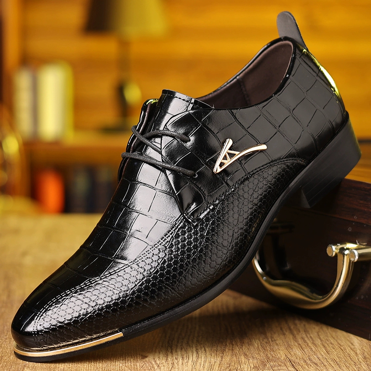 Fashion PU Leather Shoes Men B – Men'S Grooming Room Bewertung und Preis