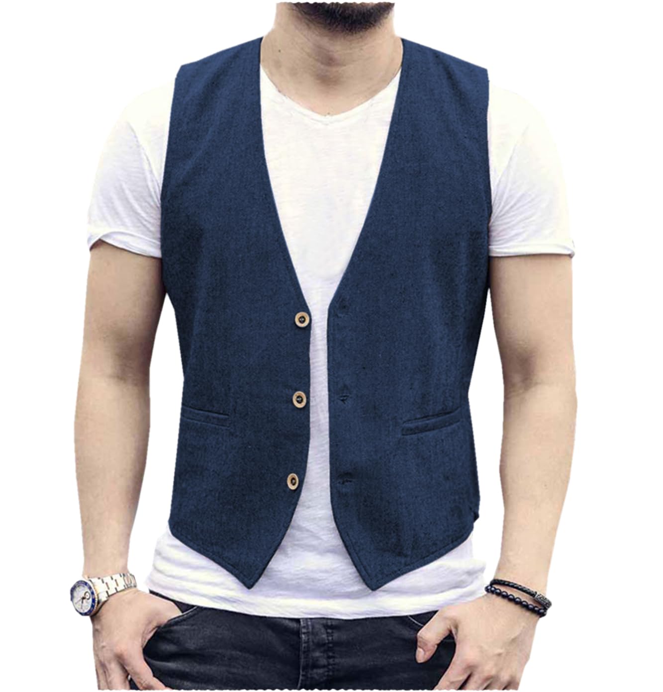 Linen Men Vest Wedding Groom S – Men'S Grooming Room Bewertung und Preis