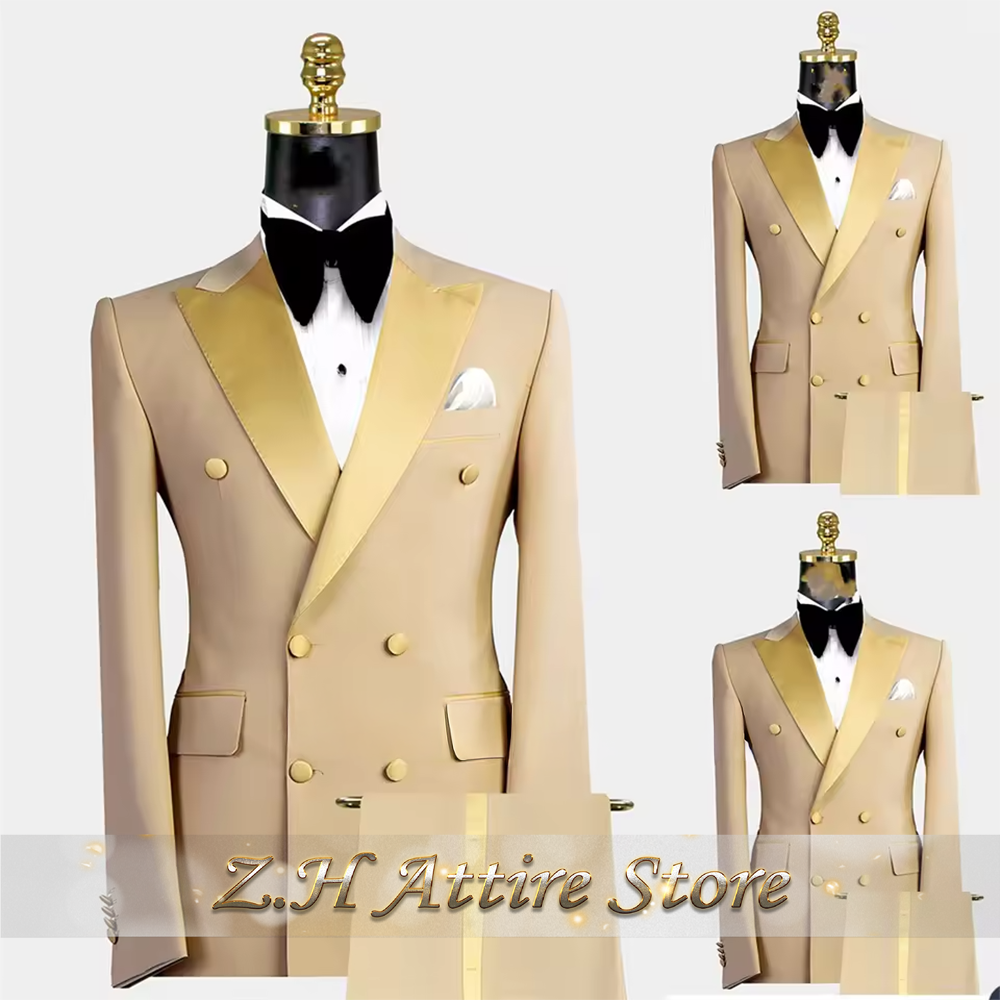 Khaki Men's Suit 2 Pieces Doub – Men'S Grooming Room Bewertung und Preis