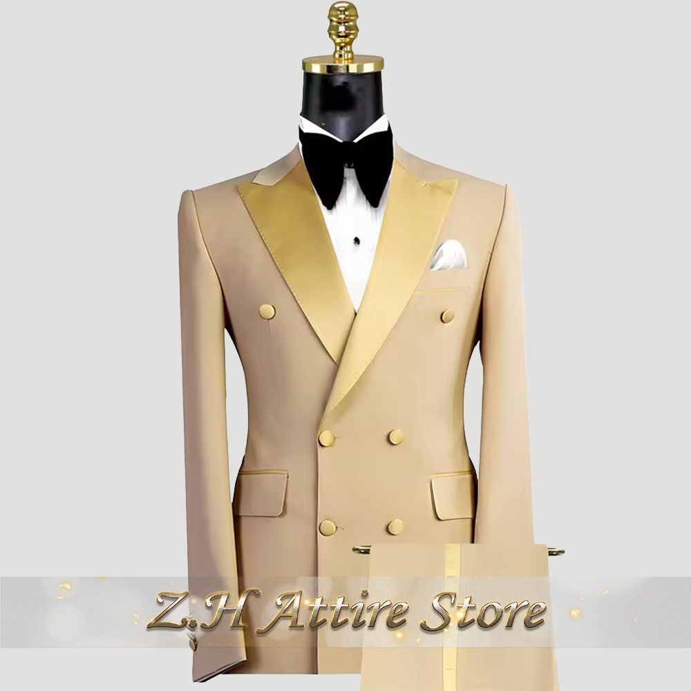 Khaki Men's Suit 2 Pieces Doub – Men'S Grooming Room Bewertung und Preis