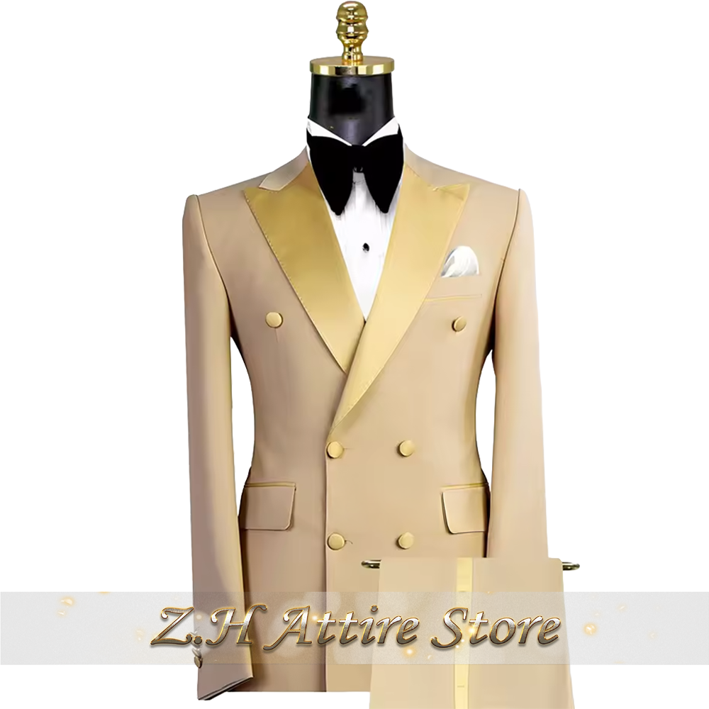 Khaki Men's Suit 2 Pieces Doub – Men'S Grooming Room Bewertung und Preis
