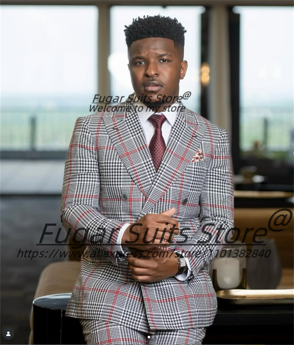 Classic Plaid Men Suits Handso – Men'S Grooming Room Bewertung und Preis