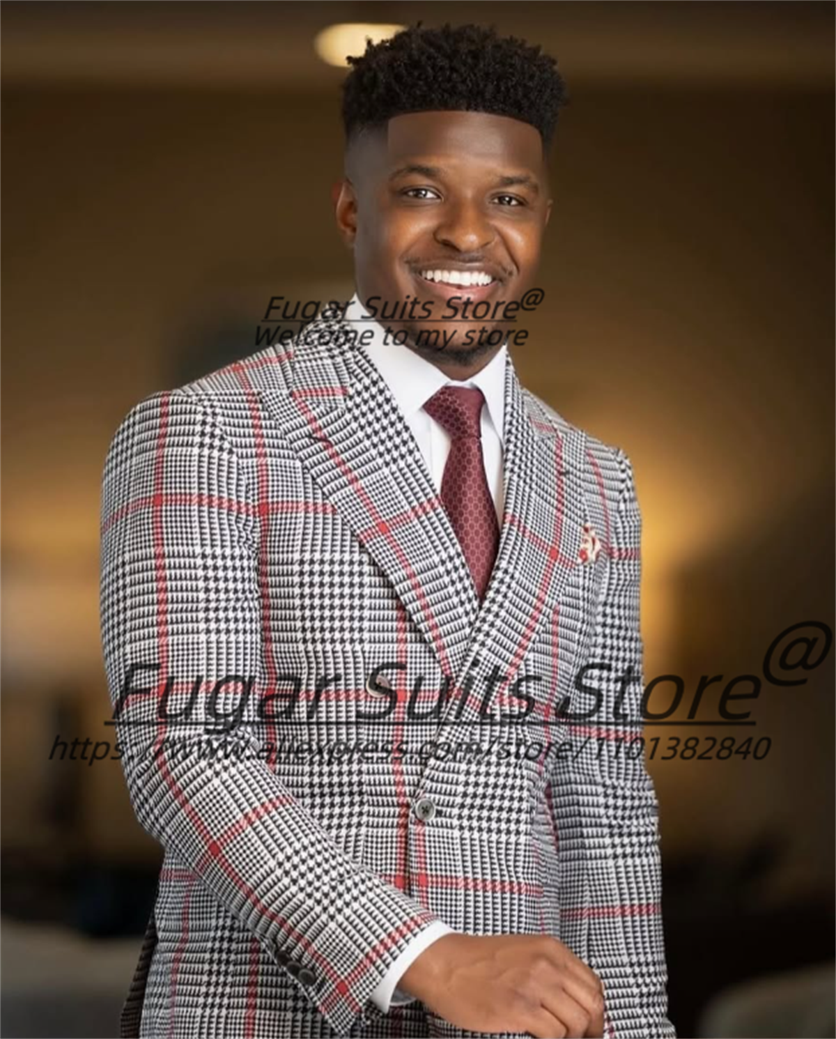 Classic Plaid Men Suits Handso – Men'S Grooming Room Bewertung und Preis