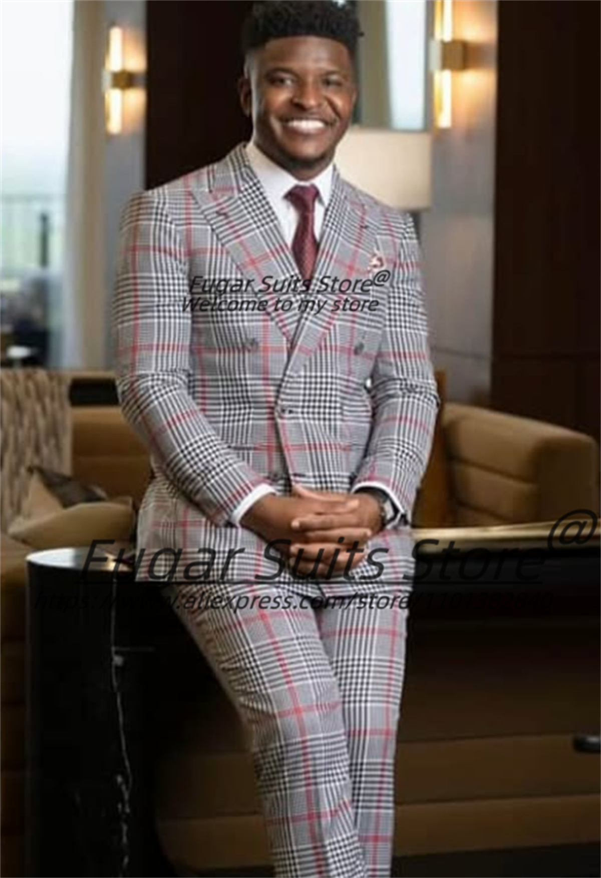 Classic Plaid Men Suits Handso – Men'S Grooming Room Bewertung und Preis
